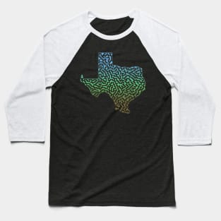 Texas State Outline Maze & Labyrinth Baseball T-Shirt